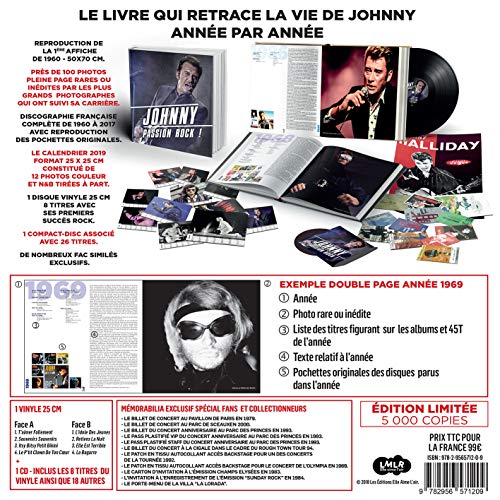 JOHNNY HALLYDAY - Johnny Passion Rock ! - Vinyl Record + Book image 3