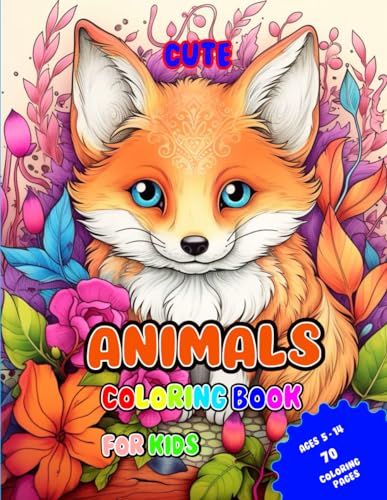 cute animals coloring book for kids: 