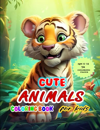 cute animals coloring book for kids: 