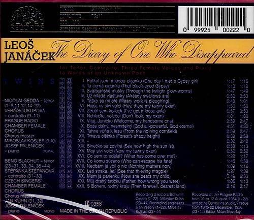 Leos Janacek - Janacek: The Diary of One Who Disappeared - CD image 2