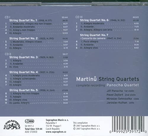 Bohuslav Martinu - String Quartets Complete (Panocha Quartet) - CD image 2