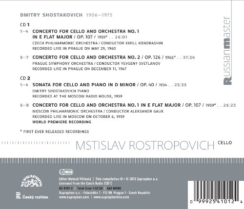 Mstislav Rostropovic - Rostropovich Plays Shostakovich - CD image 2