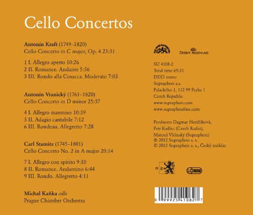 MICHAL KANKA / PRAGU - CZECH CELLO CONCERTOS - CD image 2