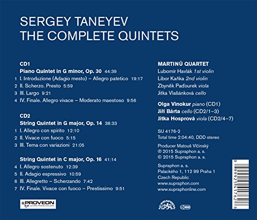 Sergey Ivanovich Tan - Complete Quintets - CD image 2