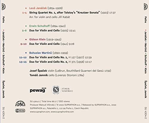 JOSEF SPACEK - VIOLI - PATHS - CD image 2
