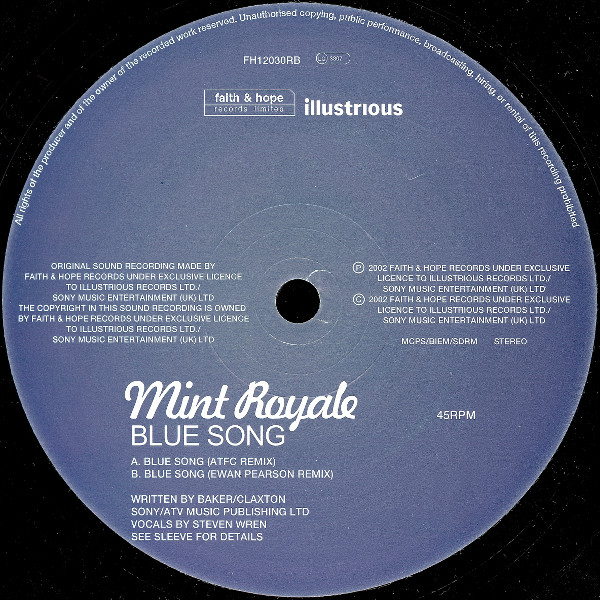 Mint Royale - Blue Song - Used Vinyl Record 12" image 2