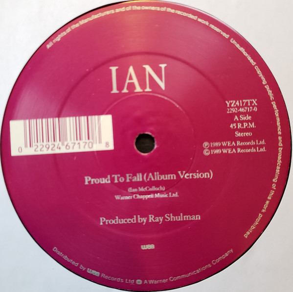 Ian McCulloch - Proud To Fall - Used Vinyl Record 12" image 3