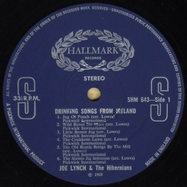 Joe Lynch - Drinking Songs From Ireland - Used Vinyl Record image 4