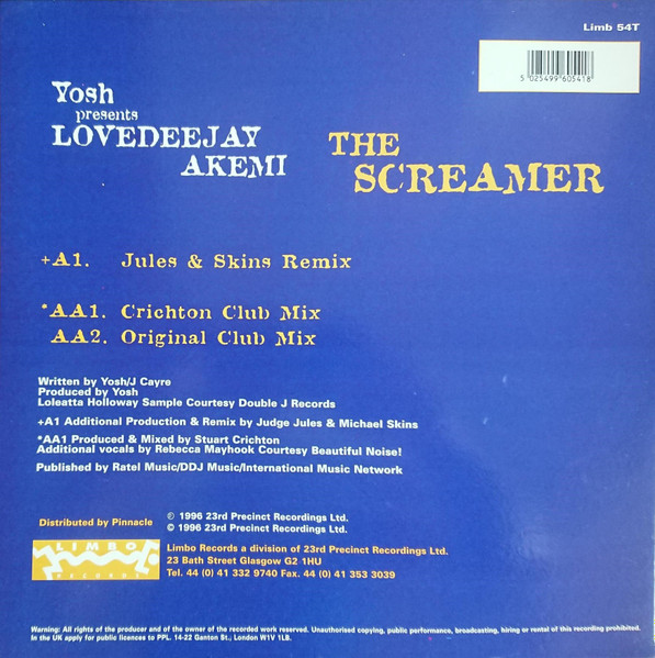 Yosh - Screamer - Used Vinyl Record 12" image 2