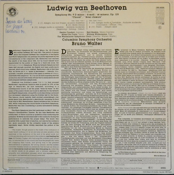 Ludwig van Beethoven - Symphony No. 9 In D Minor ("Choral") - Used Vinyl image 2
