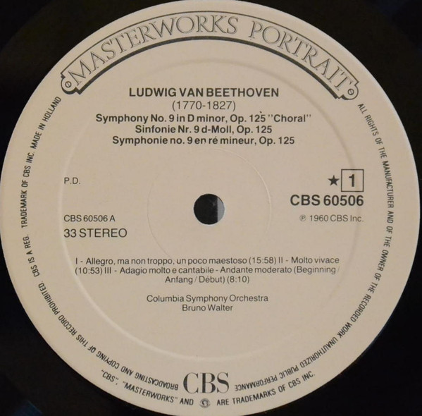 Ludwig van Beethoven - Symphony No. 9 In D Minor ("Choral") - Used Vinyl image 3