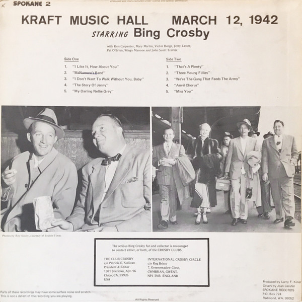 Bing Crosby - Kraft Music Hall March 12, 1942 - Used Vinyl Record image 2