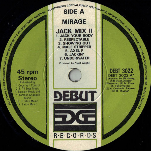 Mirage - Jack Mix II - Used Vinyl Record 7" image 3