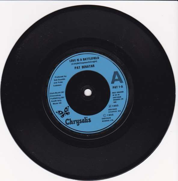 Pat Benatar - Love Is A Battlefield - Used Vinyl Record 7" image 3
