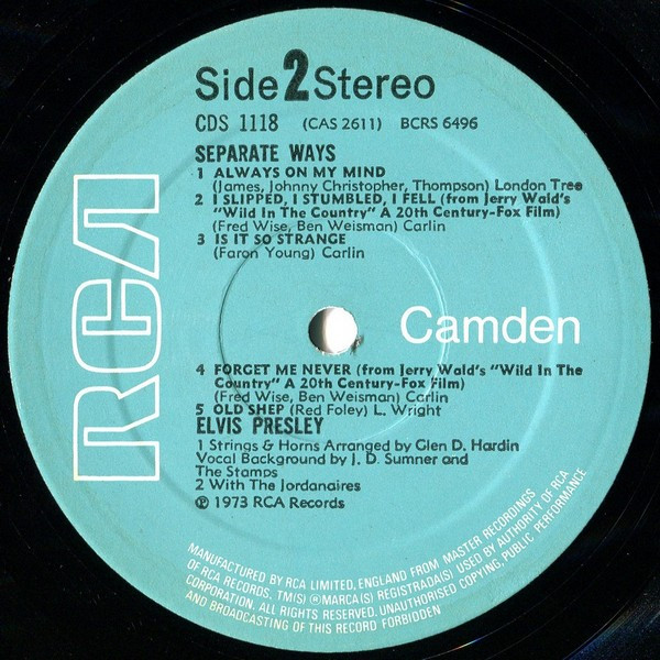 Elvis Presley - Separate Ways - Used Vinyl Record image 4