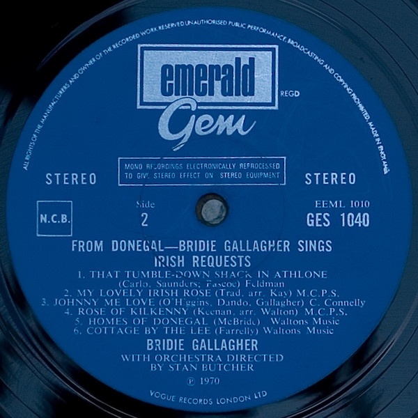 Bridie Gallagher - From Donegal -  Sings Irish Requests - Used Vinyl Re image 4