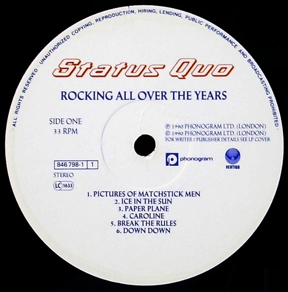 Status Quo - Rocking All Over The Years - Used Vinyl Record image 4