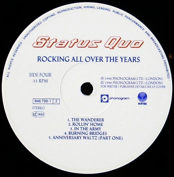 Status Quo - Rocking All Over The Years - Used Vinyl Record image 7