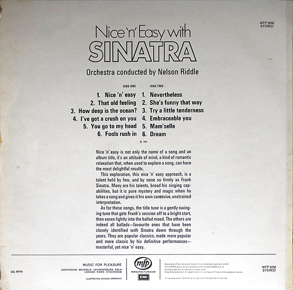 Frank Sinatra - Nice 'N' Easy - Used Vinyl Record image 2
