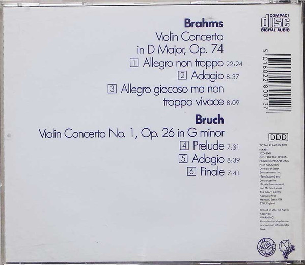 Johannes Brahms - Violin Concerto, Violin Concerto - Used CD image 2