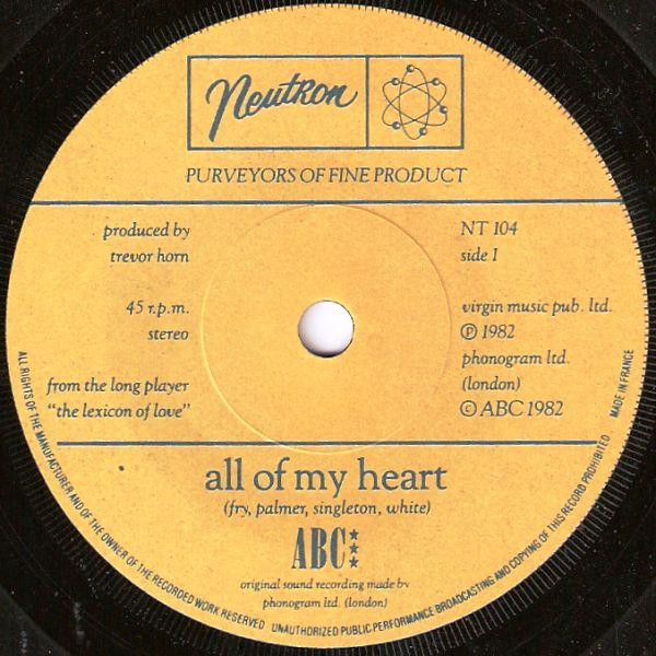 ABC - All Of My Heart / Overture (From The Lexicon Of Love) - Used Vin image 3