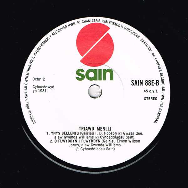 Triawd Menlli - Geiriau : Postmon - Used Vinyl Record 7" image 4