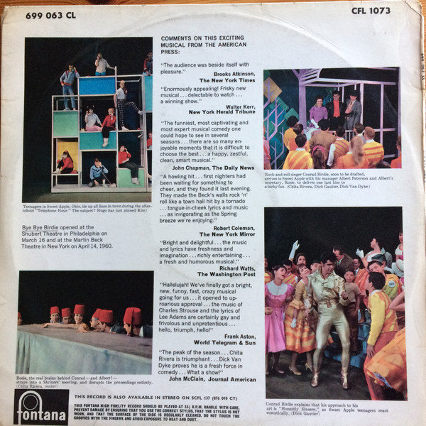 Charles Strouse - Bye Bye Birdie - Used Vinyl Record image 2