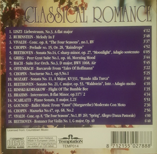Various - Classical Romance - Used CD image 2