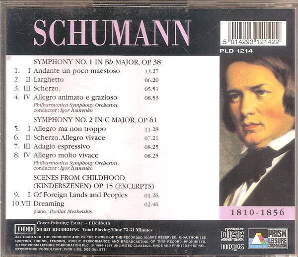 Robert Schumann - Symphonies No.1 & No.2 - Used CD image 2
