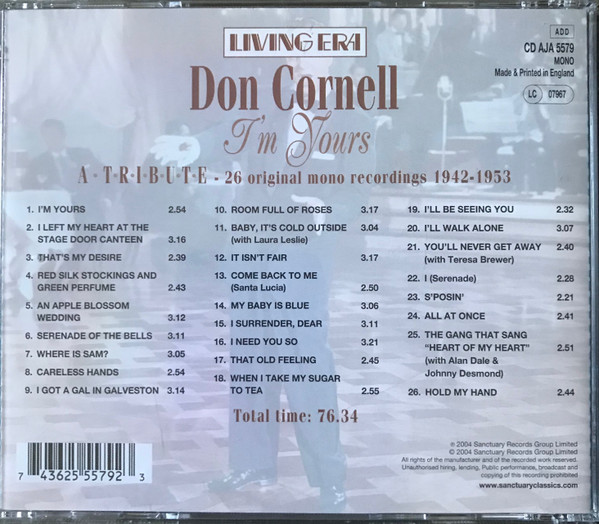 Don Cornell - I'm Yours - CD image 2
