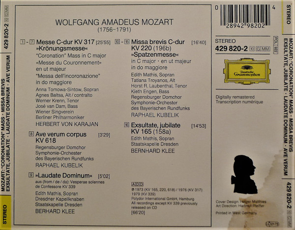 Wolfgang Amadeus Moz - »Coronation« Mass • Missa Brevis »Spatze image 2