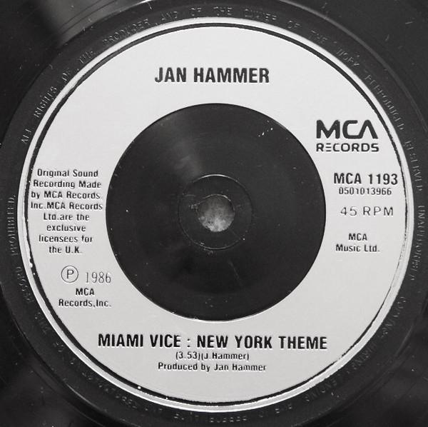 Jan Hammer - Crockett's Theme - Used Vinyl Record 7" image 4