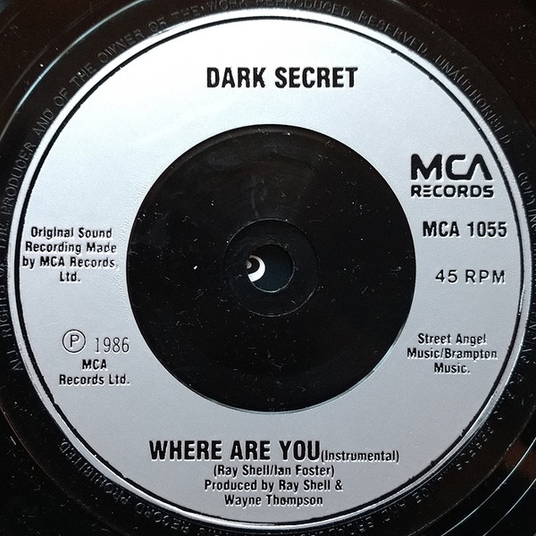 Dark Secret - Where Are You - Used Vinyl Record 7" image 4