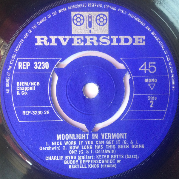 Charlie Byrd - Moonlight In Vermont - Used Vinyl Record 7" image 4