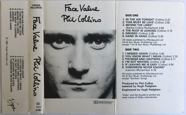 Phil Collins - Face Value - Used Cassette image 4