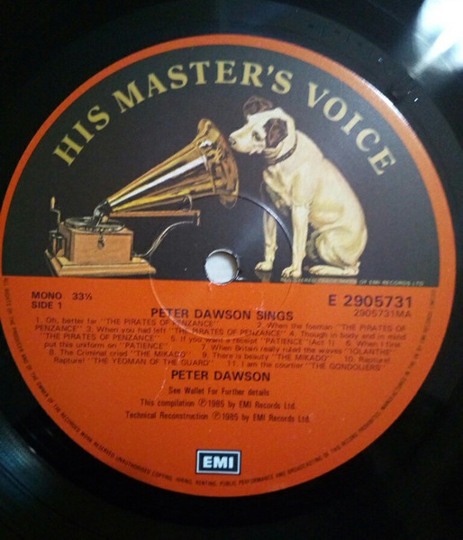 Peter Dawson - -  'on stage' - Used Vinyl Record image 2