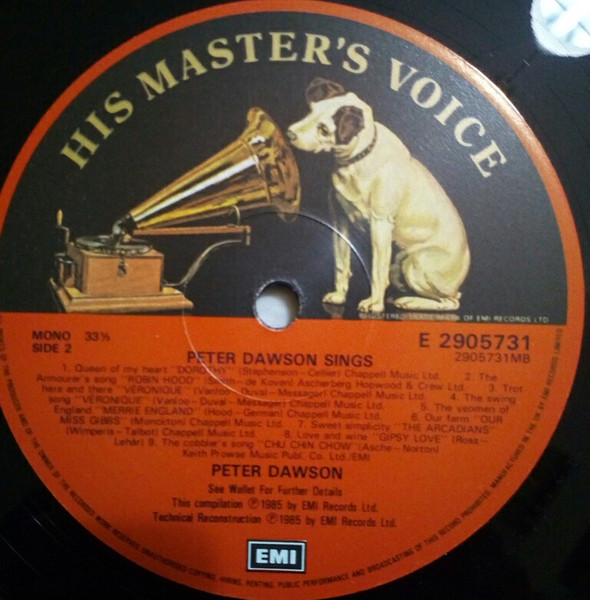 Peter Dawson - -  'on stage' - Used Vinyl Record image 3