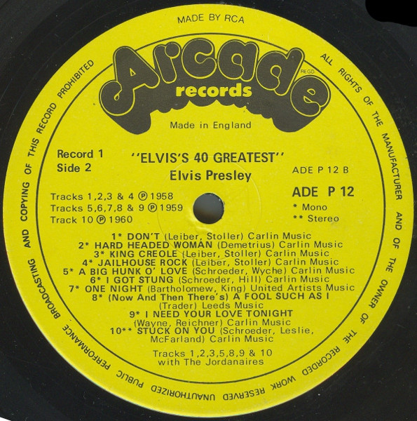 Elvis Presley - 40 Greatest Hits - Used Vinyl Record image 5