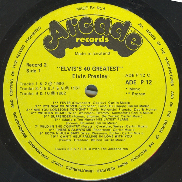 Elvis Presley - 40 Greatest Hits - Used Vinyl Record image 6