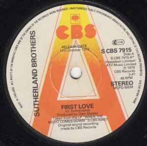 Sutherland Brothers - First Love - Used Vinyl Record 7" image 1