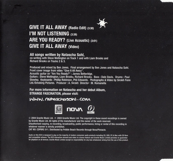 Natascha Sohl - Give It All Away - Used CD image 2