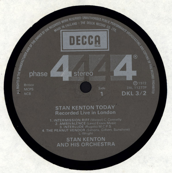 Stan Kenton - Today - Used Vinyl Record image 4
