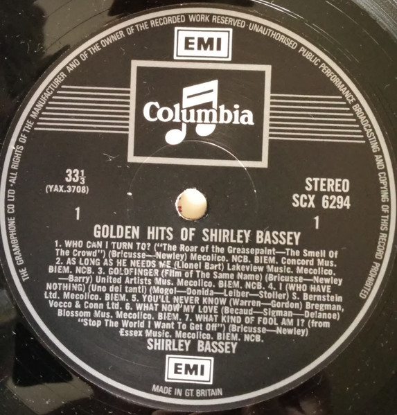 Shirley Bassey - Golden Hits Of - Used Vinyl Record image 3