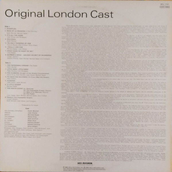 "Man Of La Mancha" O - Man Of La Mancha - Used Vinyl Record image 2