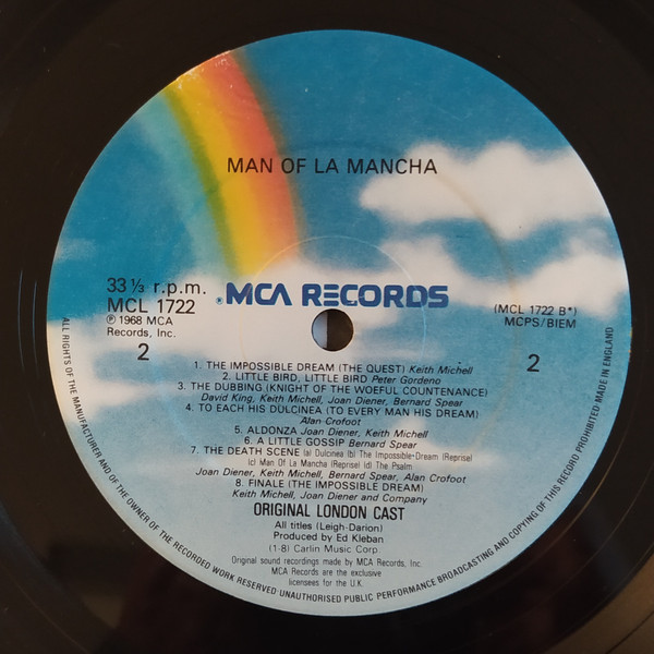 "Man Of La Mancha" O - Man Of La Mancha - Used Vinyl Record image 4