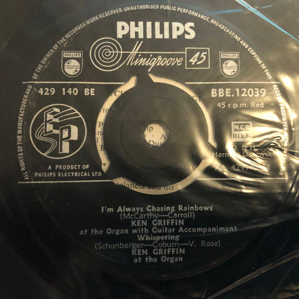 Ken Griffin - At The Organ - Used Vinyl Record 7" image 4
