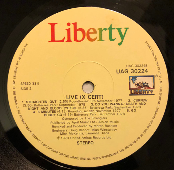 Stranglers - Live (X Cert) - Used Vinyl Record image 4