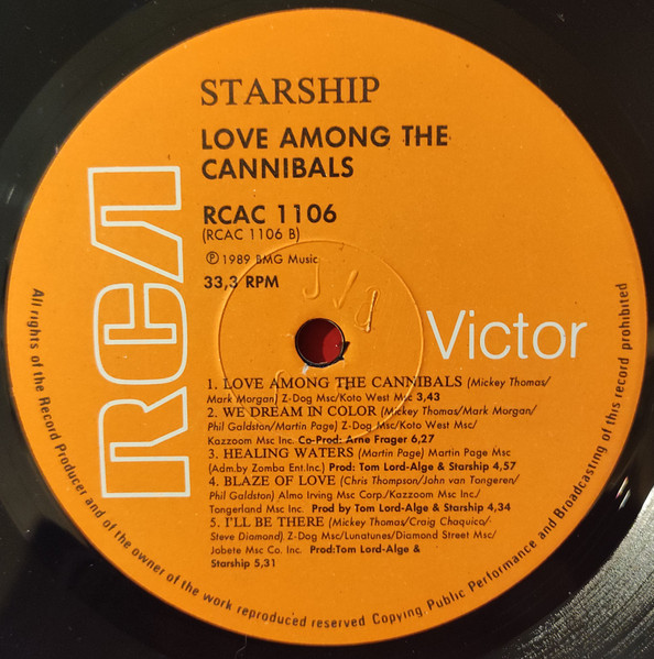Starship - Love Among The Cannibals - Used Vinyl Record image 4