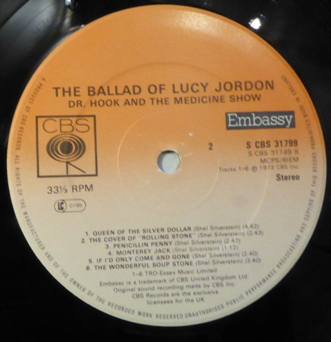 Dr. Hook & The Medic - Ballad Of Lucy Jordon - Used Vinyl Record image 4