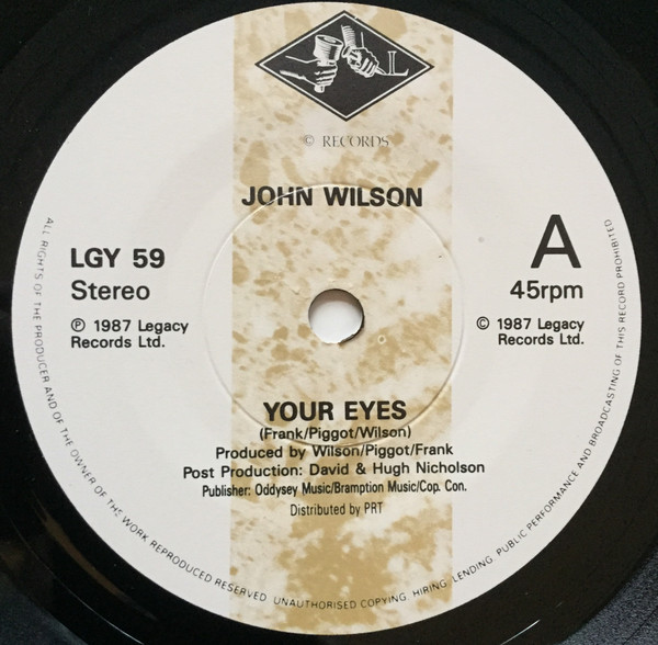 John Wilson - Your Eyes - Used Vinyl Record 7" image 3
